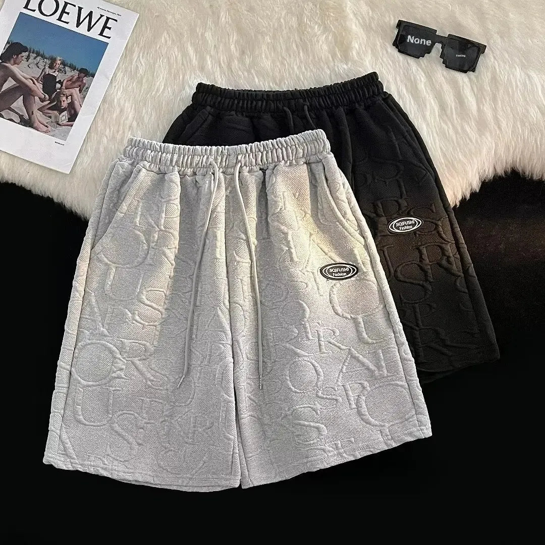 Summer Casual Sportswear Men's Short Sleeve T-Shirt And Shorts Set Loose Fit Trendy Brand Five-Quarter Length Comfortable - Ellianto fashion Men's