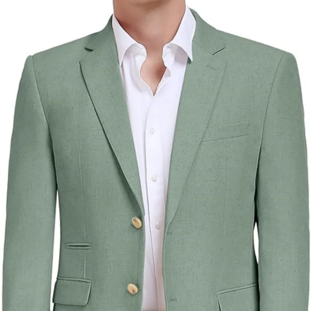Men's tailored blazer slim-fit business suit jacket men's formal business suit jacket lightweight casual sport coat - Ellianto fashion Men's