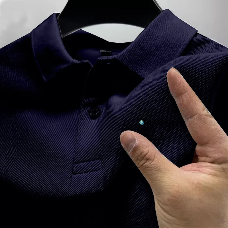 2025 men's comfortable polo shirt, luxurious, atmospheric, breathable, casual and fashionable, with a lapel design for summer - Ellianto fashion Men's