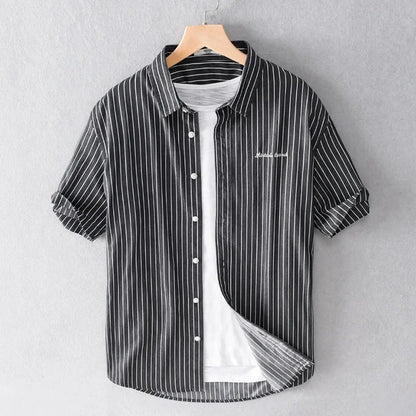 Retro Japanese-Style Short-Sleeve Shirt – Effortless Versatility and Relaxed Confidence for the Modern Man