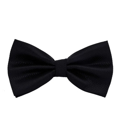 Solid Bowtie Mans Tie Solid Fashion Check Bowties Wedding Banquet Black Gold Red Green Pink Black White Classic Bow Ties For Men - Ellianto fashion Men's