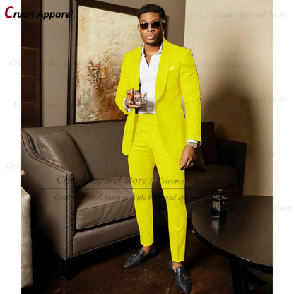 2025 Green Suits for Men Tailor-made Groom Wedding Suits Tuxedo Best Man Blazer Pants 2 Pieces Trendy Fashion Marriage Costume - Ellianto fashion Men's