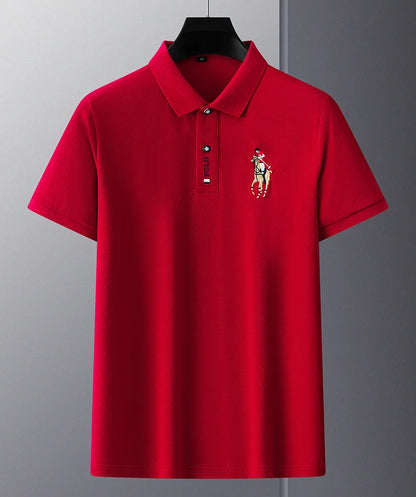 Brand Embroidered Men's Pure Cotton Popsicle Cotton Short Sleeved Polo Shirt Summer New Business Casual Breathable Men's Top 4xl - Ellianto fashion Men's