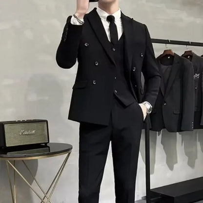 Wedding 2 Piece Outfit Set Male Slim Fit Full Men's Suits and Blazers Dress Formal Groom Clothes Elegant Spring Autumn Luxury - Ellianto fashion Men's