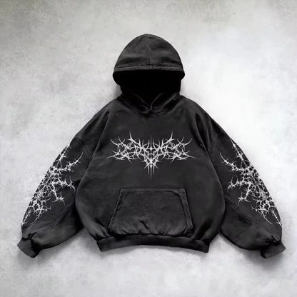 American Y2K New Fashion Trend Fleece Padded Zipper Hoodie Women Street Hip Hop Joker Loose Sweatshirt Couple Casual Punk Hoodie