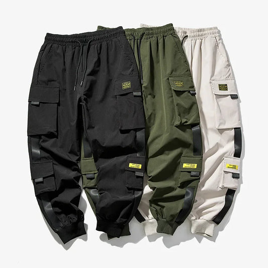 New Spring Summer Men's Fashionable Loose-Fit Plus Size Cargo Pants Versatile Multi-Pocket Casual Trousers - Ellianto fashion Men's