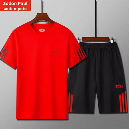 2025 Summer New Men's Round Neck Short Sleeve Casual Loose-fit Quick Dry Breathable Sports Suit - Ellianto fashion Men's