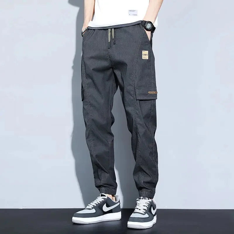 Summer Thin Men's Harajuku Cargo Pants Loose-Fit Sports Trendy Versatile Ankle-Length Casual Trousers - Ellianto fashion Men's