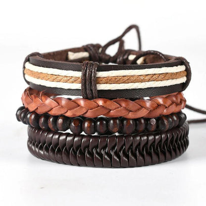 06 2025 Leather Braided Bracelet For Men - Ellianto fashion Men's
