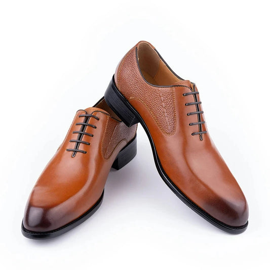 Formal Men's Shoes Fashion Style Men Italian Shoe High Quality Dress Oxfords Handmade Office Party Genuine Leather Business Shoe - Ellianto fashion Men's