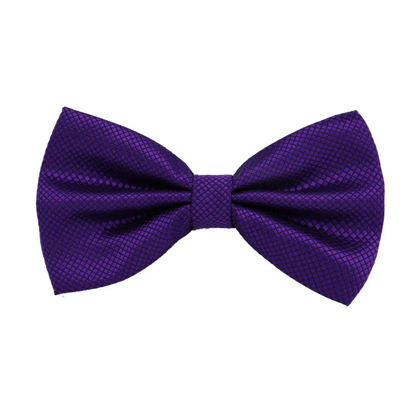 Solid Bowtie Mans Tie Solid Fashion Check Bowties Wedding Banquet Black Gold Red Green Pink Black White Classic Bow Ties For Men - Ellianto fashion Men's
