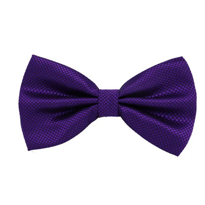 Solid Bowtie Mans Tie Solid Fashion Check Bowties Wedding Banquet Black Gold Red Green Pink Black White Classic Bow Ties For Men - Ellianto fashion Men's