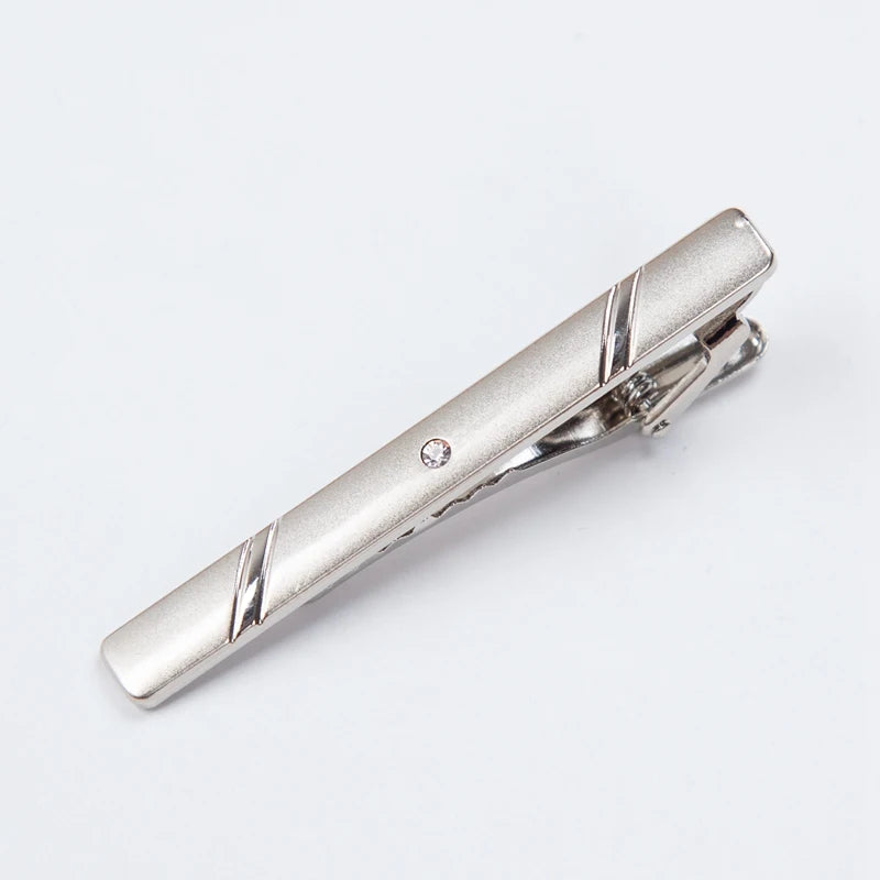 Men Metal Silver Color Tie Clip For Wedding gifts Necktie Clasp Clip Gentleman Ties Bar Crystal Tie Pin For Men's Accessories - Ellianto fashion Men's