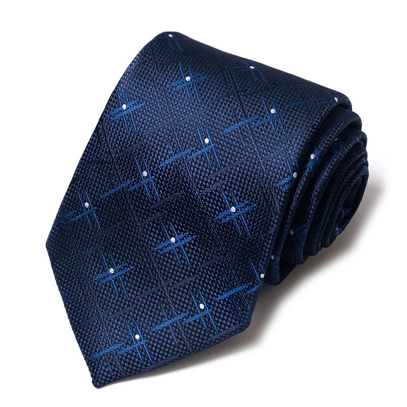 High-quality Wedding Ties For Men Fashion New Style Blue Strip Print Neckties Daily Office Apparel Accessories Gift For Man - Ellianto fashion Men's