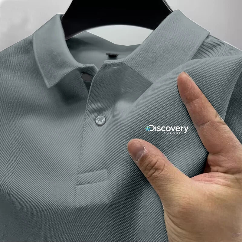 2025 men's comfortable polo shirt, luxurious, atmospheric, breathable, casual and fashionable, with a lapel design for summer - Ellianto fashion Men's