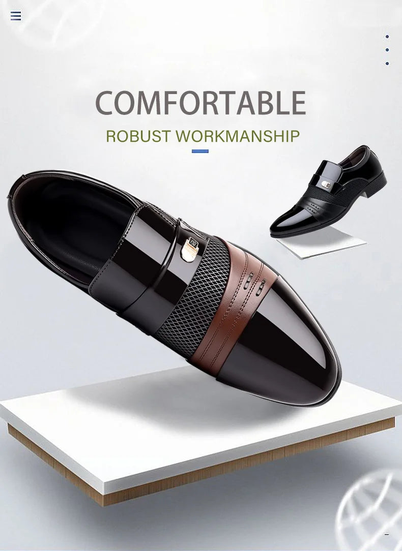 Oxford Shoes Men's Luxury Lacquer Wedding Shoe Pointed Toe Dress Shoes for Men Classic Business Men Leather Shoes Big Size 38-48 - Ellianto fashion Men's