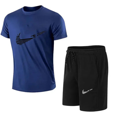 2025 Summer Fashion Men's Tracksuit T-shirt Shorts Set Leisure Short Sleeve Set Jogging Gym Suit Brand Clothing - Ellianto fashion Men's