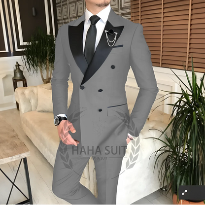 trend 2025 Men's Suit Tailored 2-Piece Clothing Fashion Men's Wedding Groom Suits Best Man Dinner Engagement Tuxedo - Ellianto fashion Men's