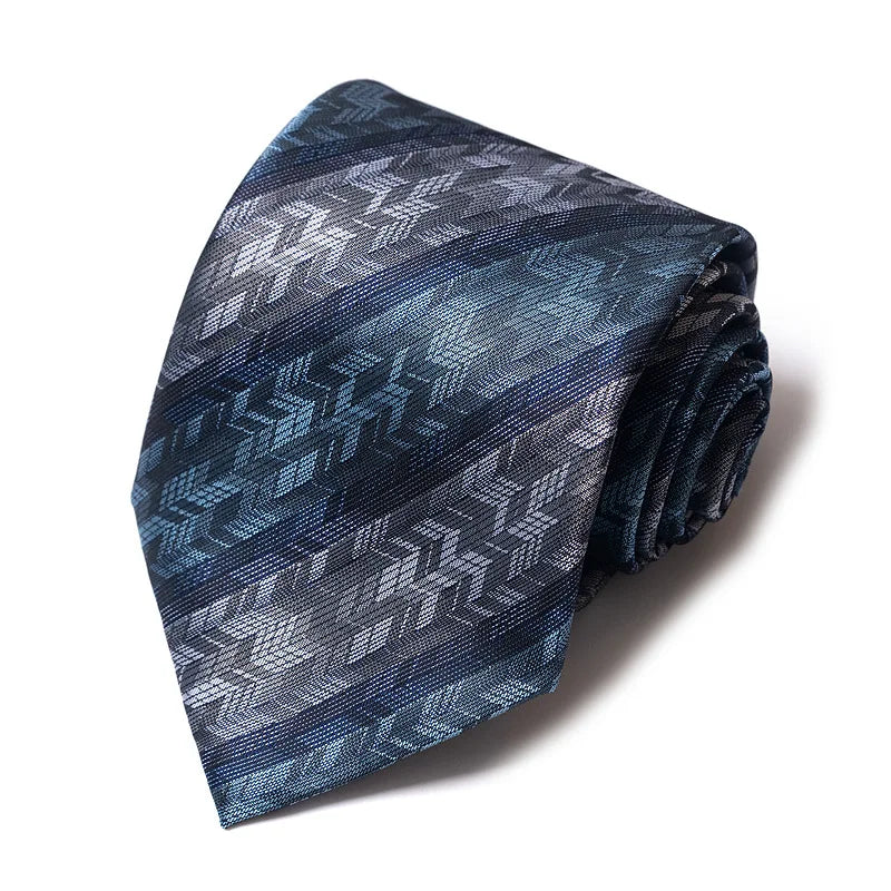 High-quality Wedding Ties For Men Fashion New Style Blue Strip Print Neckties Daily Office Apparel Accessories Gift For Man - Ellianto fashion Men's