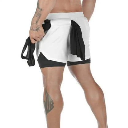 Summer sports versatile double layer men's shorts everyday casual quick-drying sports shorts men - Ellianto fashion Men's