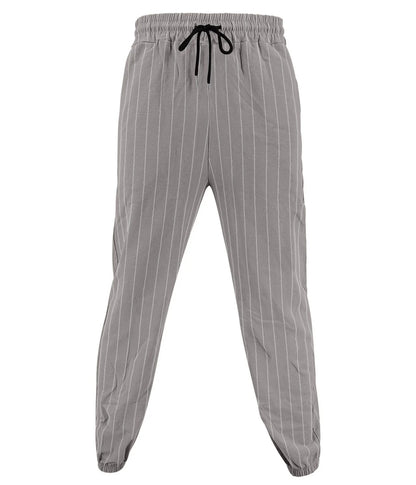 Men's Striped Casual Cotton Linen Blend Trousers Loose Fit Breathable Fashionable Sport Pants Street Versatile Trousers - Ellianto fashion Men's
