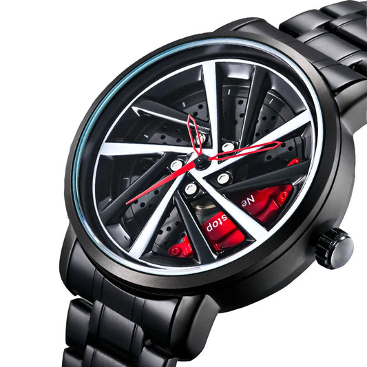 UTHAI CQ324 Fashionable Men watch with wheel clamp design,rotating hollow quartz watch,cool clock gift watches for man - Ellianto fashion Men's