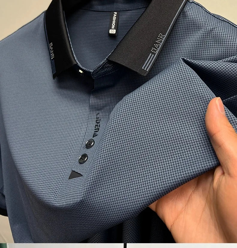 High end brand trend printed short sleeve POLO shirt men's 2025 summer new fashionable lapel casual T-shirt comfortable cool top - Ellianto fashion Men's