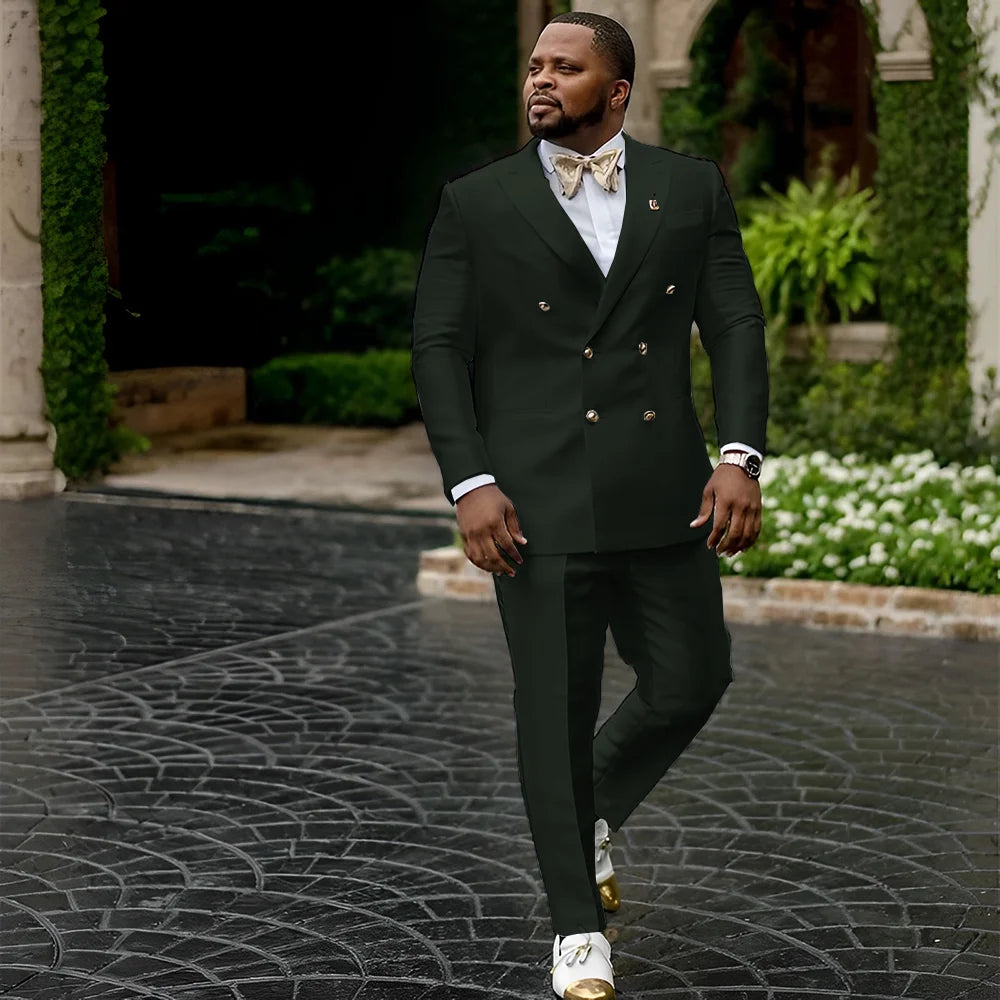 White Satin Men's Suit 2 Piece Peaked Collar Blazer Double Breasted Jacket Wedding Groom Tuxedo Elegant Men's CustomizationXS-5X - Ellianto fashion Men's