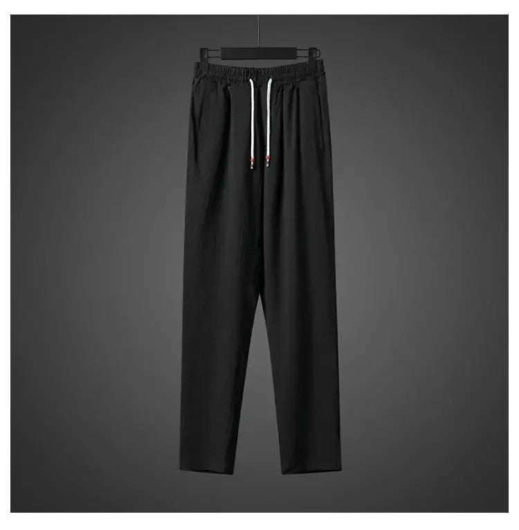 Ice Silk Loose Fit Short Sleeve Men's T-Shirt Set Chinese Style Summer Lightweight Big Size Tang Suit Two Piece Set - Ellianto fashion Men's