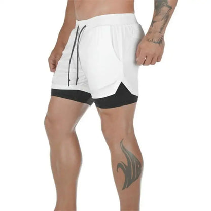 Summer sports versatile double layer men's shorts everyday casual quick-drying sports shorts men - Ellianto fashion Men's