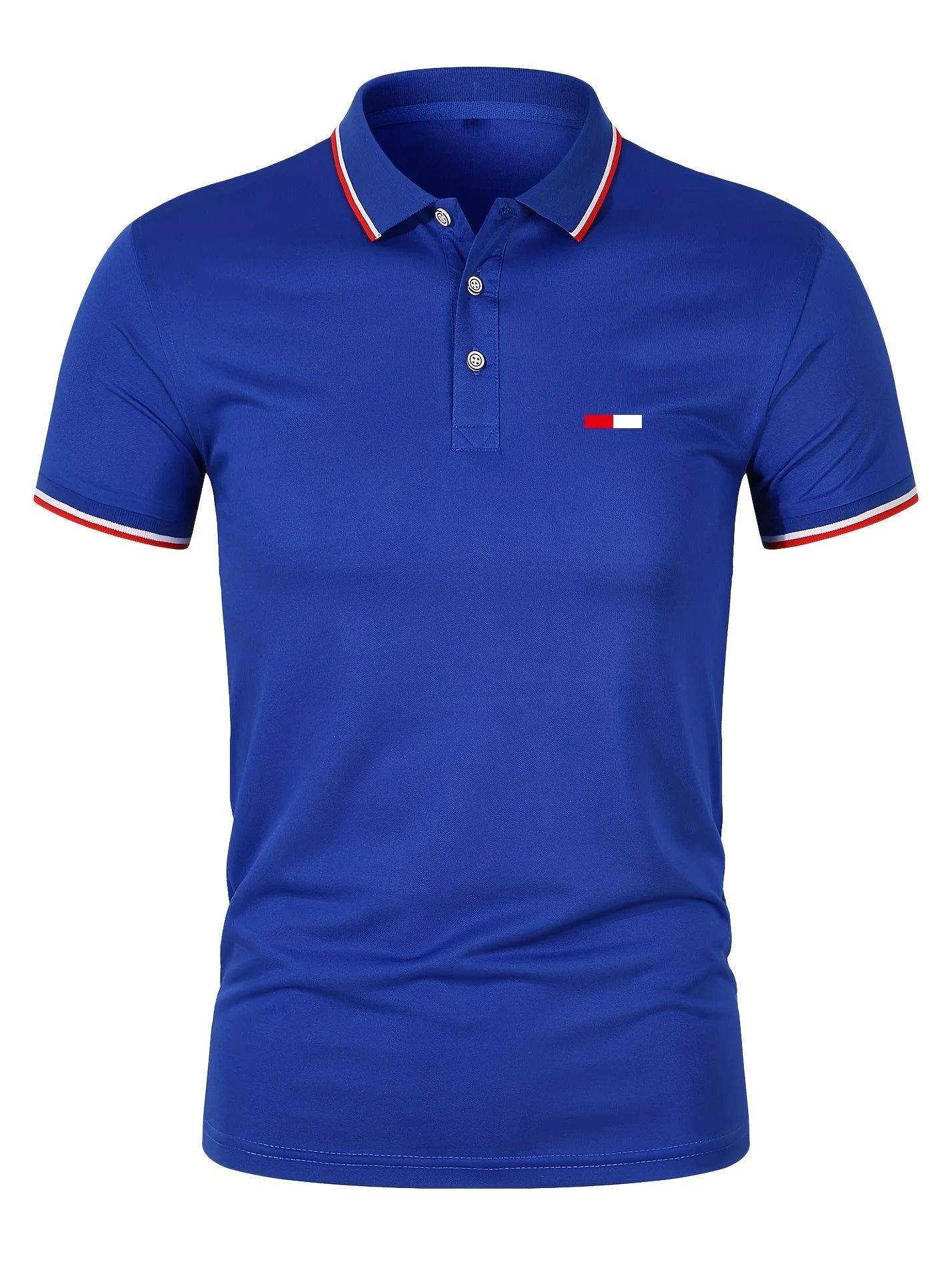 Men's 100 cotton summer casual fashion loose plus size flag pattern printed lapel short sleeved polo shirt top travel outfit - Ellianto fashion Men's