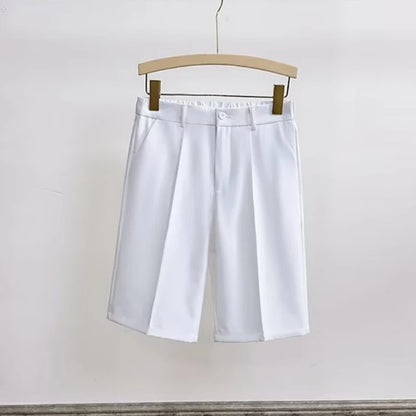 Summer Five-point Pants Short Men's Drape Fabric Casual 5 Points Mid Pants Wild Youth Loose White Suit Shorts Bermuda Masculina - Ellianto fashion Men's