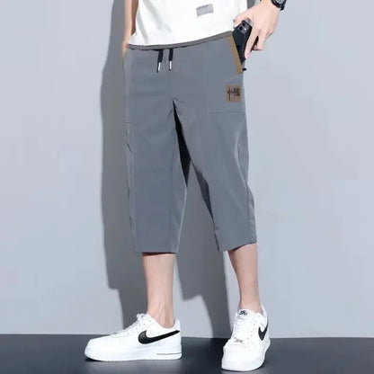 Summer New American Men's Trendy Brand Thin Design Sense Niche Loose Large Size Sport Casual Five-Part Pants - Ellianto fashion Men's