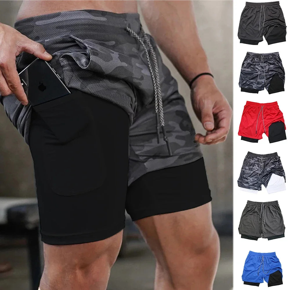 Men's Multi Pocket Shorts Fitness Shorts Casual Beach Sports Lined Skinny Shorts Everyday Style Mesh Camouflage Running Shorts - Ellianto fashion Men's