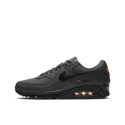 Nike Air Max 90 Men's Women's Fabric Leather Sports Against Impact Anti Slip Fashion Outdoor Low Running Shoes Black Grey - Ellianto fashion Men's