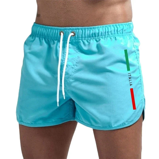 Italy Summer Men Casual Fashion Board Shorts High Quality Man Beach Quick Dry Shorts Daily Running Fitness Cycling Short Pants - Ellianto fashion Men's
