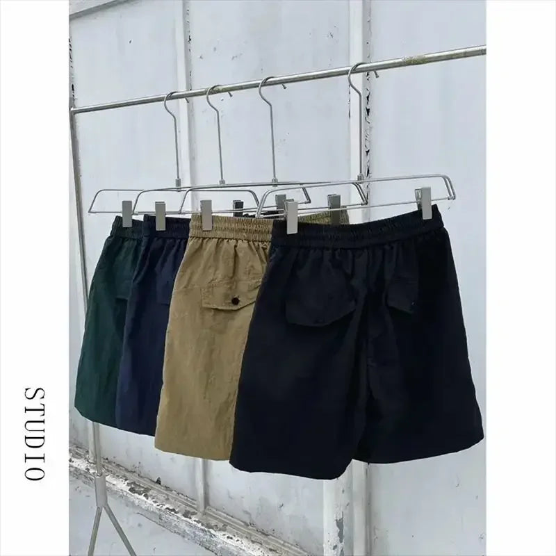Summer Cargo Style Set Men's Casual Hooded Solid Short Sleeve T-shirt Shorts Loose Fashion High Quality Handsome Sweatshirt Suit - Ellianto fashion Men's