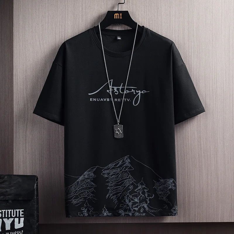 Casual Fashion Men's Two-piece Set Short Sleeve T-shirt Shorts Summer Style Sporty Stylish Men's Wear - Ellianto fashion Men's