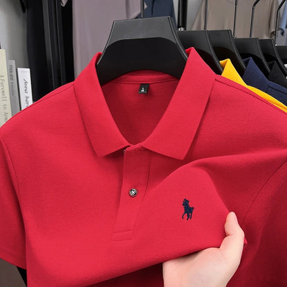 Premium Brand Luxury Men's Polo Shirt Lapel Horse Embroid Short Sleeve 100Cotton T-Shirt British Fashion Summer New Golf Men Top - Ellianto fashion Men's