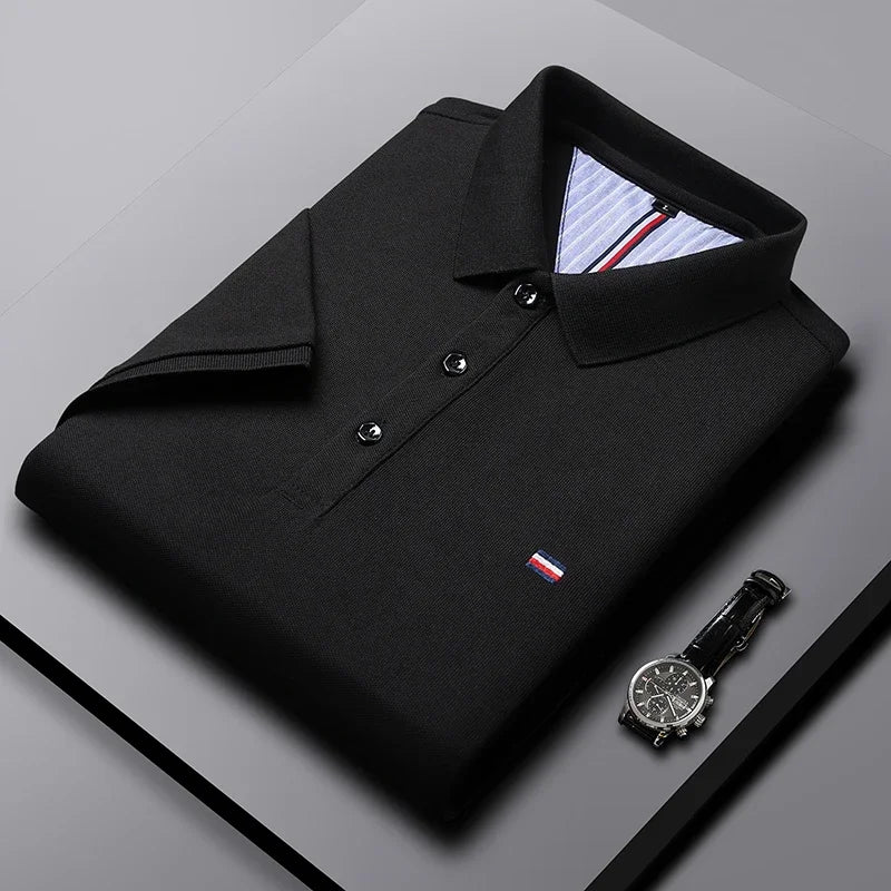 Men's Casual Fashion Breathable Polo Shirt Comfortable Embroidered Top for Business And Leisure - Ellianto fashion Men's