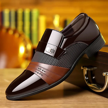 Oxford Shoes Men's Luxury Lacquer Wedding Shoe Pointed Toe Dress Shoes for Men Classic Business Men Leather Shoes Big Size 38-48 - Ellianto fashion Men's