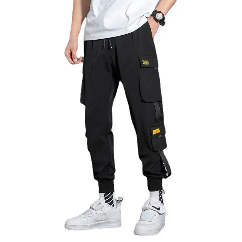 New Spring Summer Men's Fashionable Loose-Fit Plus Size Cargo Pants Versatile Multi-Pocket Casual Trousers - Ellianto fashion Men's