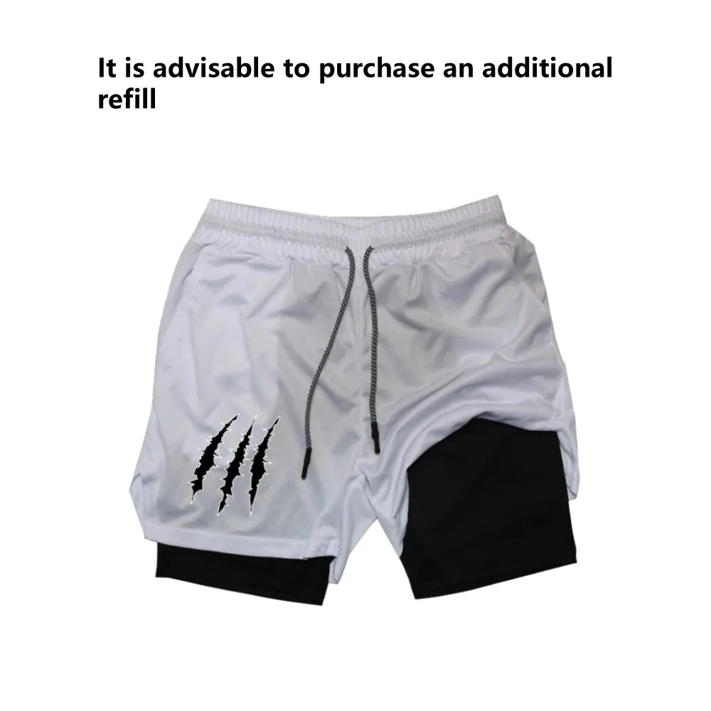 Men’s Sports Compression Set – Quick-Dry Rash Guard Top & 2-in-1 Stretch Shorts for Gym & Training