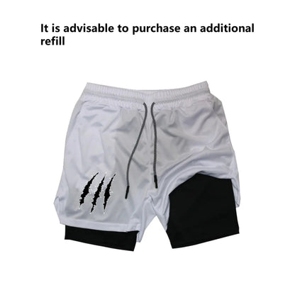 Men’s Sports Compression Set – Quick-Dry Rash Guard Top & 2-in-1 Stretch Shorts for Gym & Training