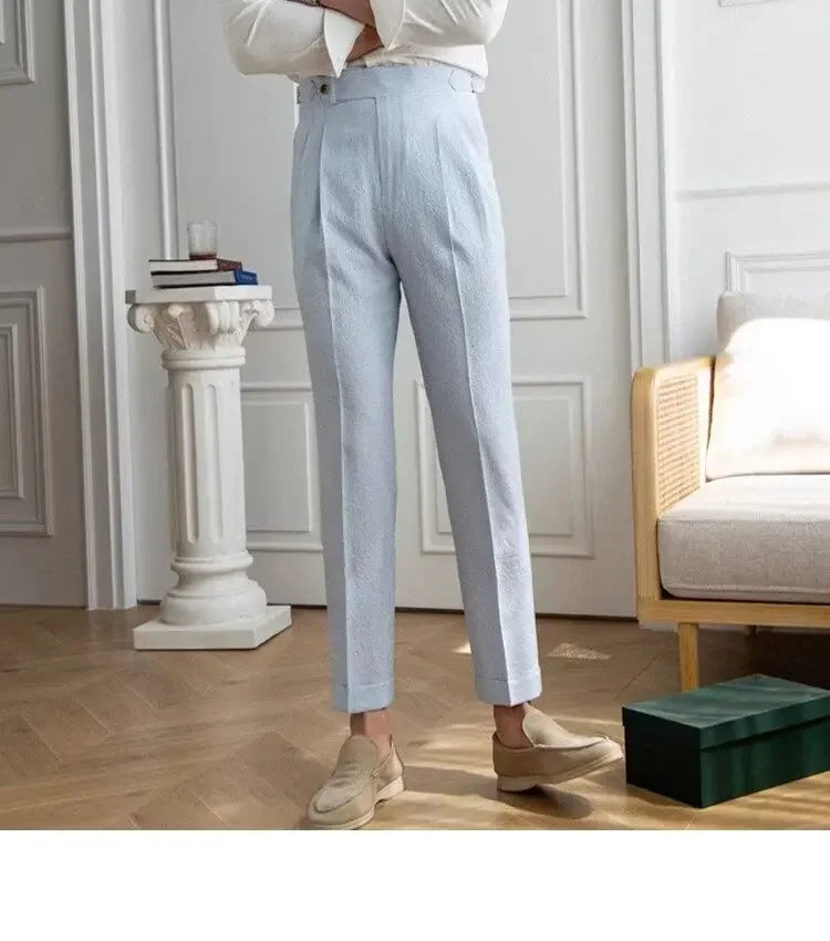 High-quality Harajuku Slim Fit Men's Pants Trendy Brand Draped Suit Casual Trousers Smooths Your Silhouette Small Feet - Ellianto fashion Men's