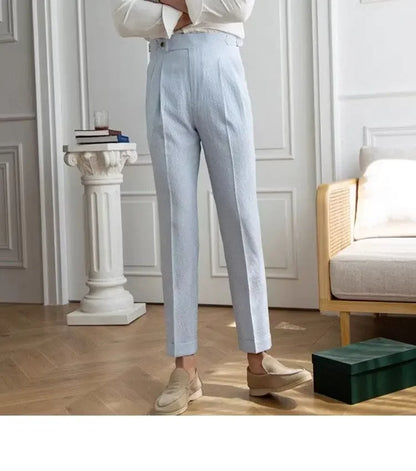High-quality Harajuku Slim Fit Men's Pants Trendy Brand Draped Suit Casual Trousers Smooths Your Silhouette Small Feet - Ellianto fashion Men's