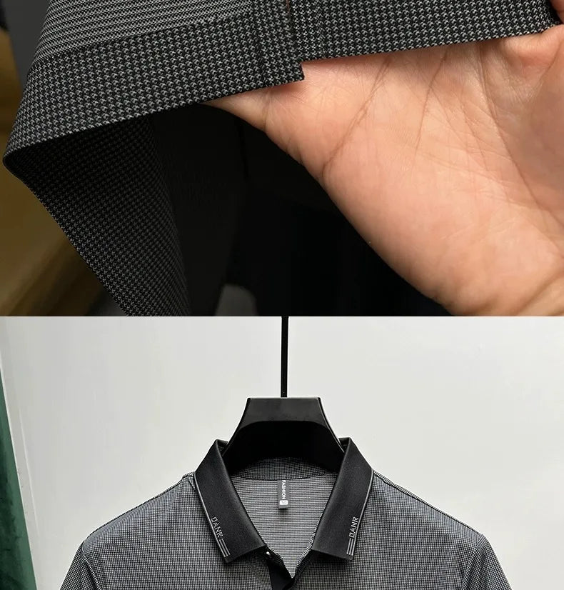 High end brand trend printed short sleeve POLO shirt men's 2025 summer new fashionable lapel casual T-shirt comfortable cool top - Ellianto fashion Men's