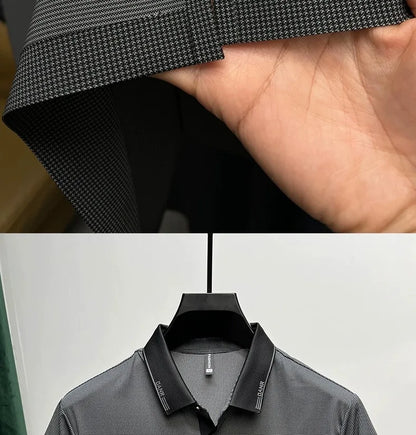High end brand trend printed short sleeve POLO shirt men's 2025 summer new fashionable lapel casual T-shirt comfortable cool top - Ellianto fashion Men's
