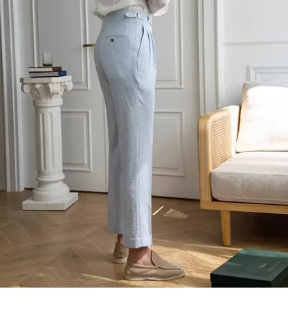 High-quality Harajuku Slim Fit Men's Pants Trendy Brand Draped Suit Casual Trousers Smooths Your Silhouette Small Feet - Ellianto fashion Men's