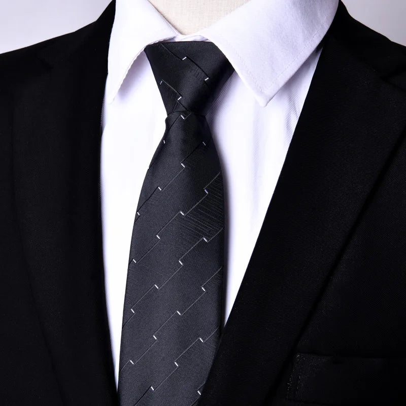 NEW Paisley Zipper Ties for Men 7CM Skinny Neck Tie Solid Striped Neckties Men's Automatic Zipper Tie Blue Lazy Ties - Ellianto fashion Men's